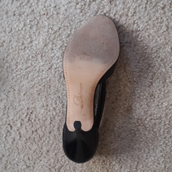 Delman Spanish Black Lamb Leather Heels Sz 9 - Picture 4 of 5